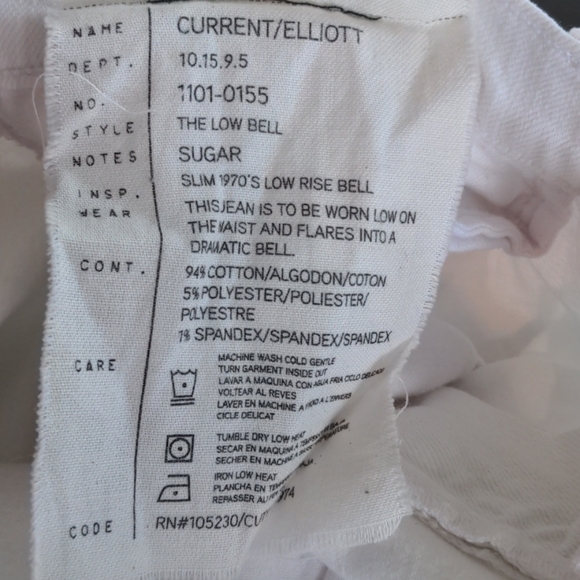 Current Elliott white flare denim - Picture 3 of 6